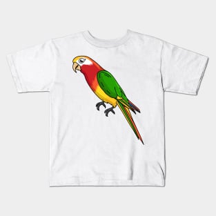 Cute happy parrot cartoon illustration Kids T-Shirt